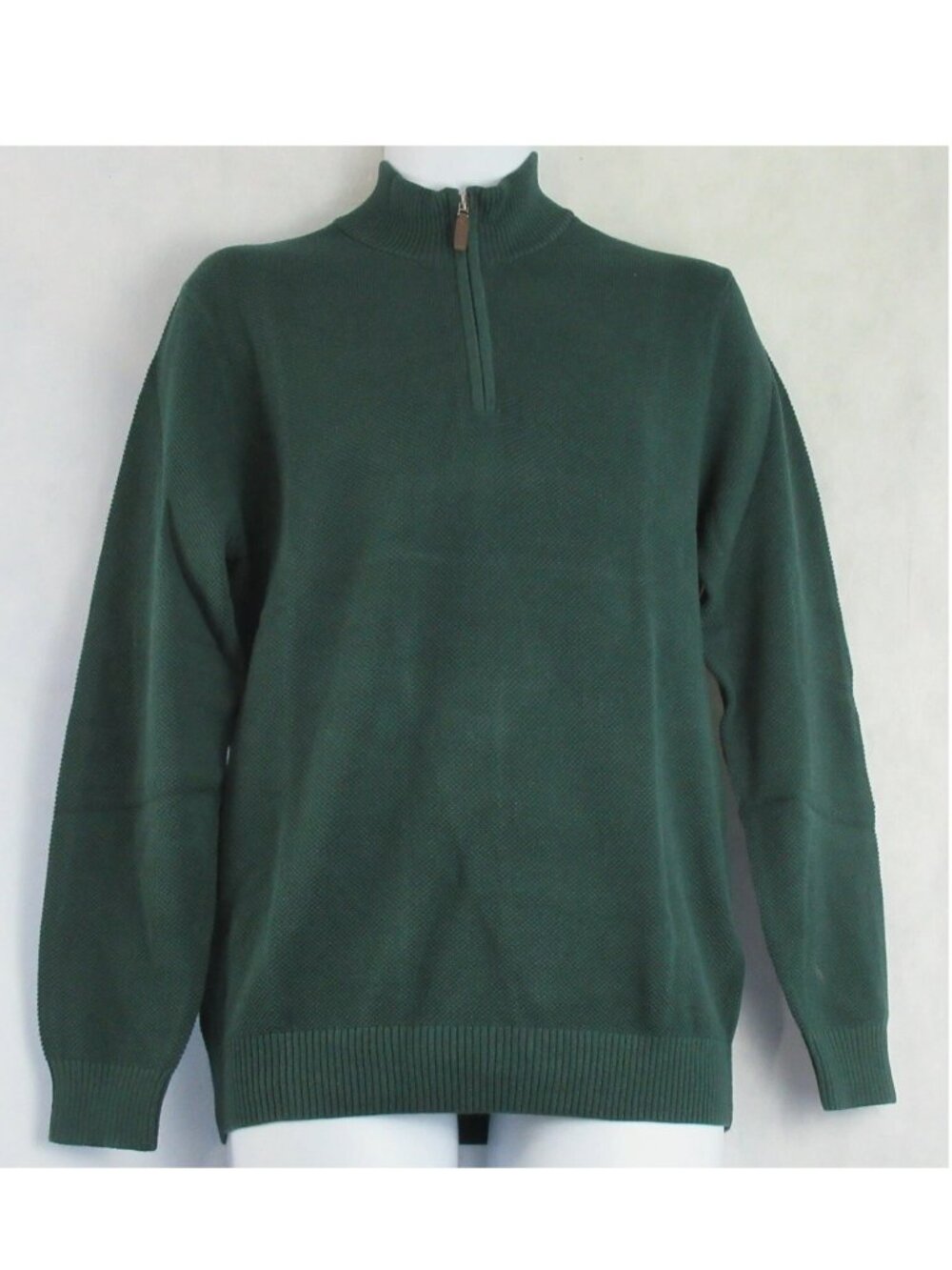 Club Room Men's 1/4-Zip Textured 100% Cotton Pullover Sweater, Pine Grove Green